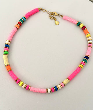 Collier perles multicolores