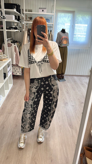 Pantalon barrel bandana