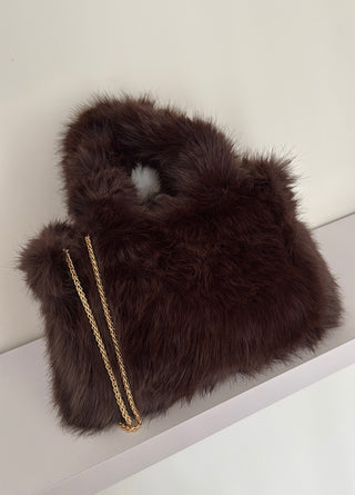 Sac fourrure marron