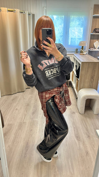 Sweat gris vieilli