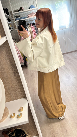 Perfecto oversize similicuir écru