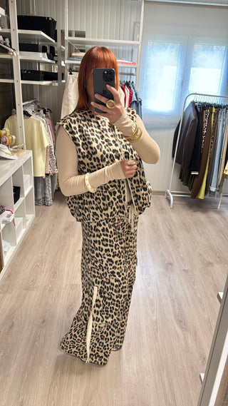 Pantalon cargo léopard