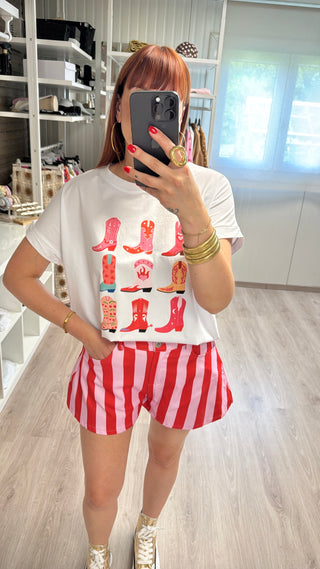 T-shirt santiags multicolores