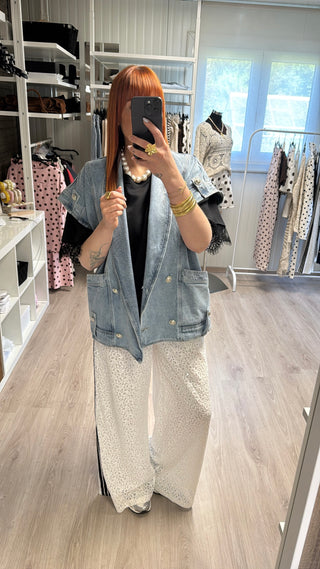 Veste en denim sans manches
