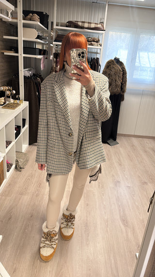 Legging similicuir écru