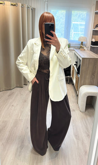 Blazer écru à clous