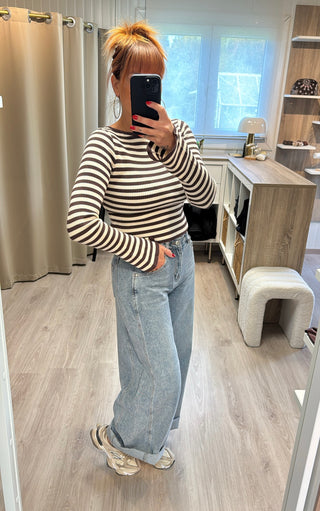 Jean barrel bleu clair