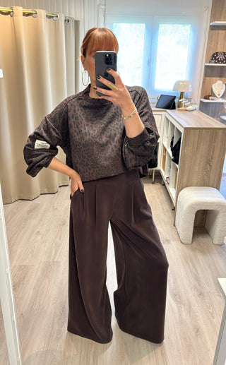 Look trendy léopard marron