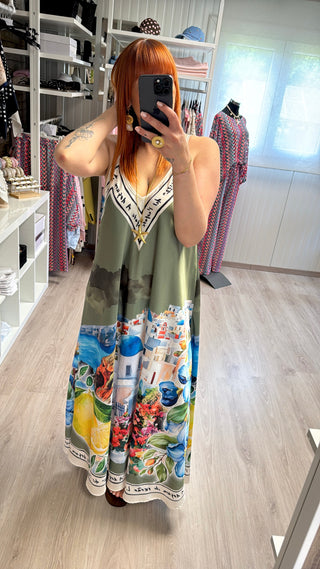 Longue robe Santorin kaki