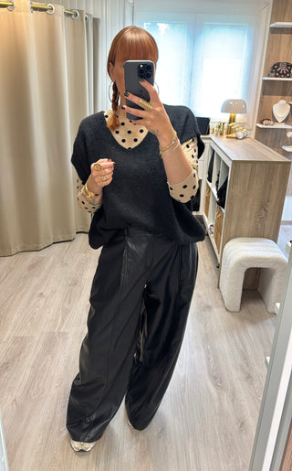 Pull col V noir