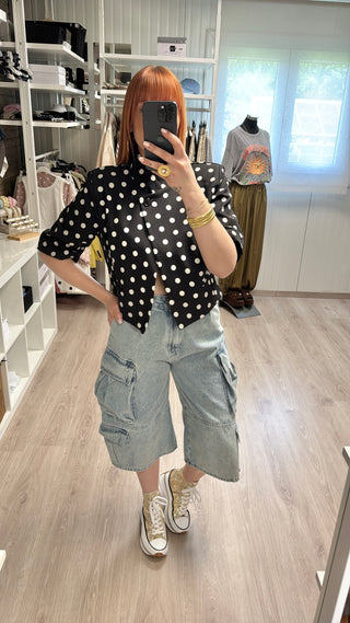 Blazer à pois blanc/noir