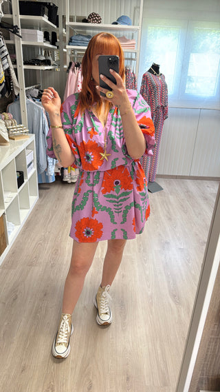 Robe Ibiza lilas et orange
