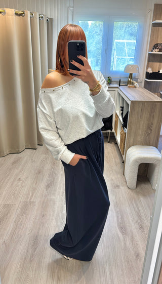 Sweat à clous gris