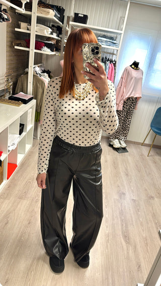 Pantalon similicuir noir