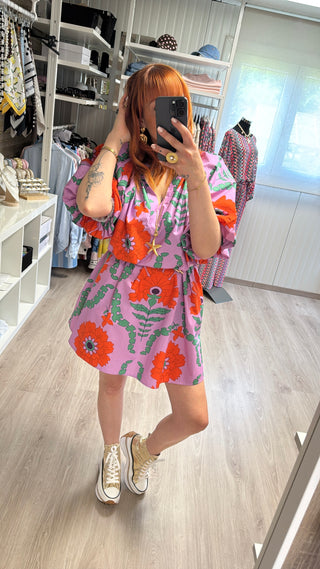 Robe Ibiza lilas et orange