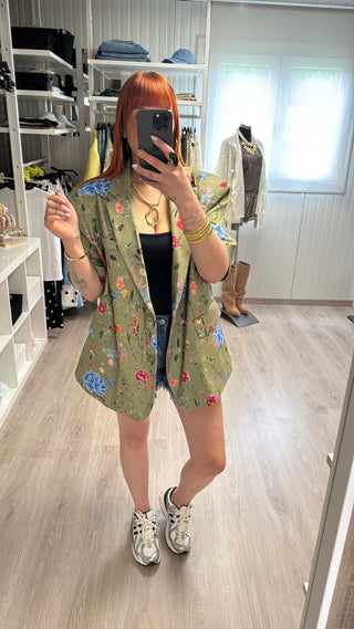 Blazer fleuri oversize Lumina