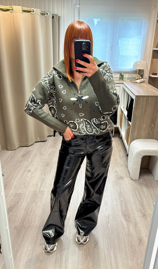 Pantalon vinyle noir