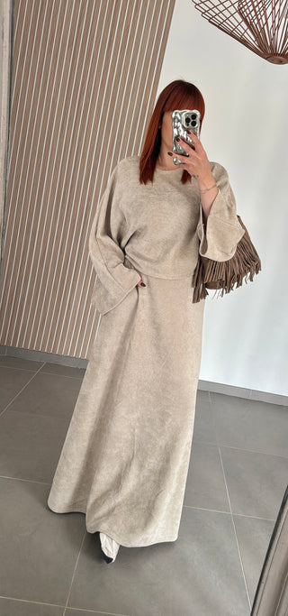 Ensemble velours beige