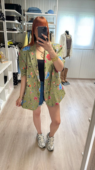 Blazer fleuri oversize Lumina