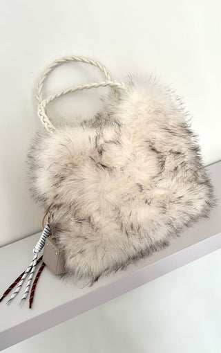 Sac fourrure écru