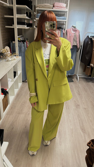 Pantalon tailleur vert Lumina