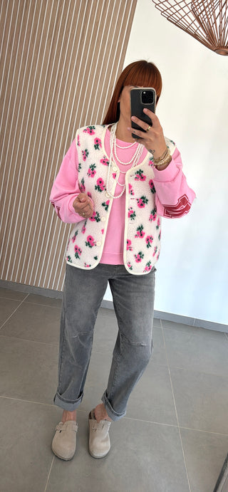 Gilet Teddy fleurs