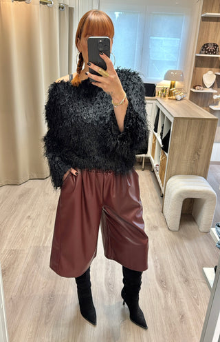 Pull froufrou noir