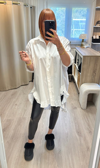 Chemise blanche à volants