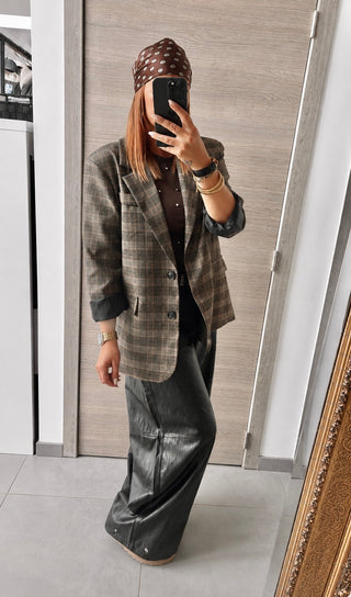 Veste blazer à carreaux