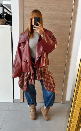 Perfecto oversize rouge carmin