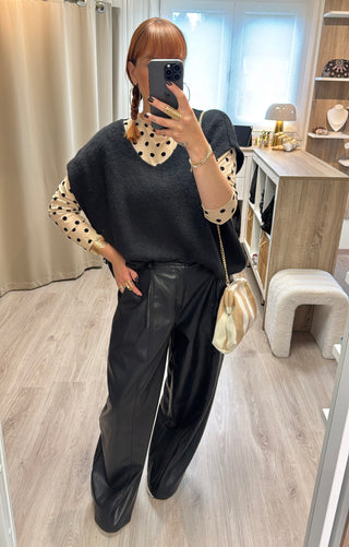 Pull col V noir