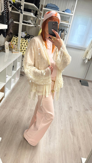 Jean Wide leg rose pâle