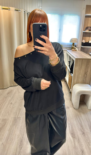 Sweat à clous noir
