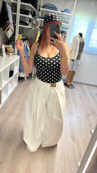 Top maillot à pois