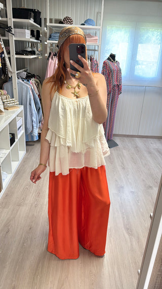 Précommande Pantalon fluide orange