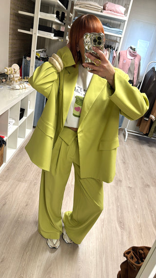 Pantalon tailleur vert Lumina