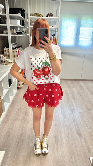 T-shirt cerises 🍒 et perles