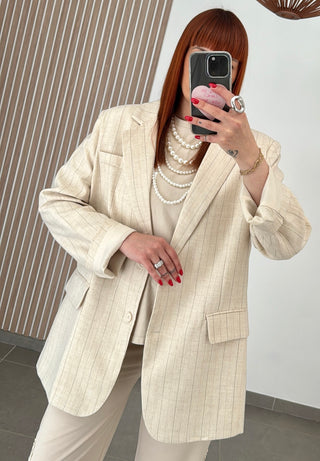 Blazer en lin ligné