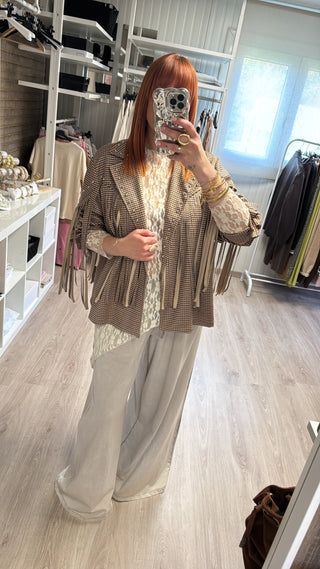 Veste suédine à franges