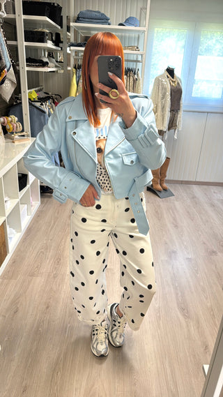 Perfecto similicuir bleu