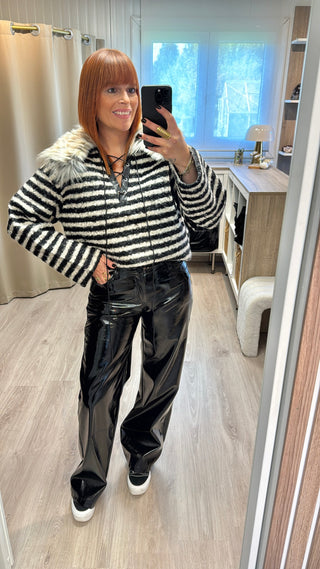 Pantalon vinyle noir