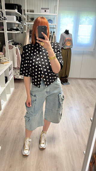 Blazer à pois blanc/noir
