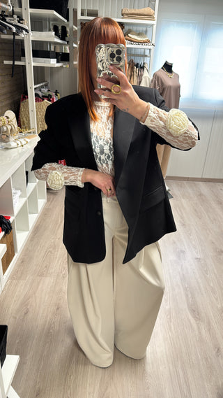 Pantalon beige à pinces
