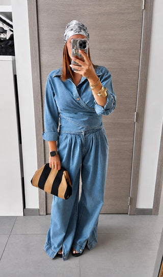 Ensemble denim (chemise et pantalon)