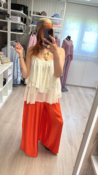 Précommande Pantalon fluide orange