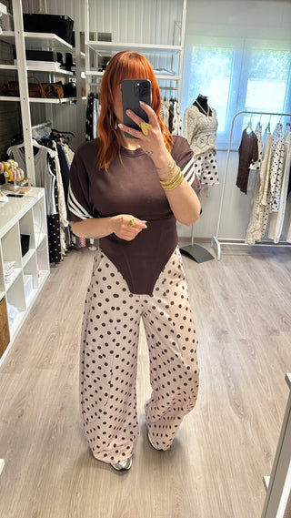 T-shirt/body structuré marron