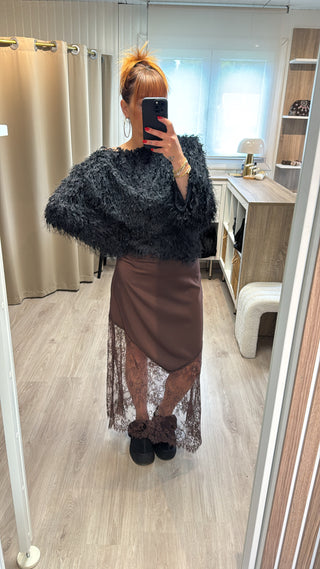 Pull froufrou noir