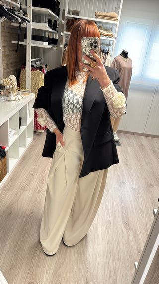 Pantalon beige à pinces