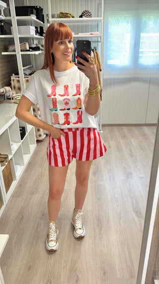 T-shirt santiags multicolores