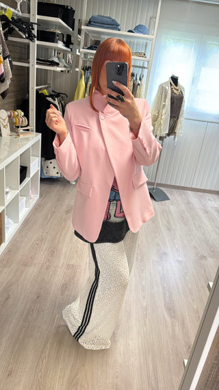 Blazer structuré rose